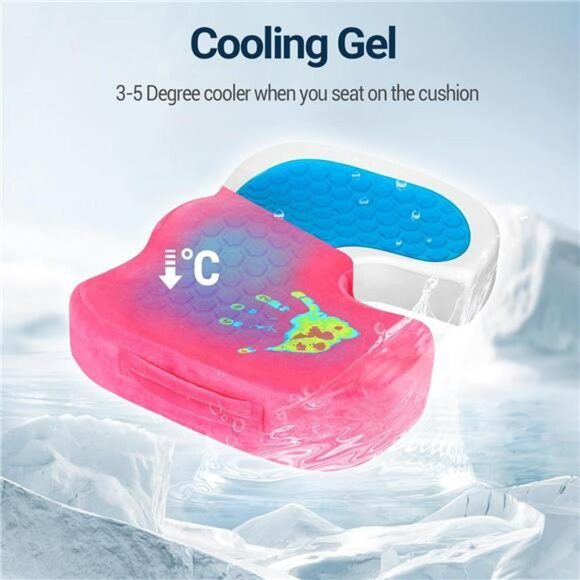 Gel memory foam seat cushion for car office chair tailbone sciatica back pain re - Picture 3 of 7